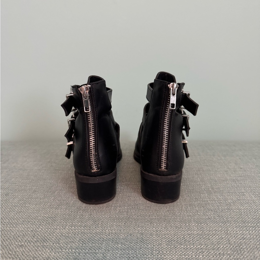 Madden Girl Black Buckle Ankle Booties - Picture 6 of 8